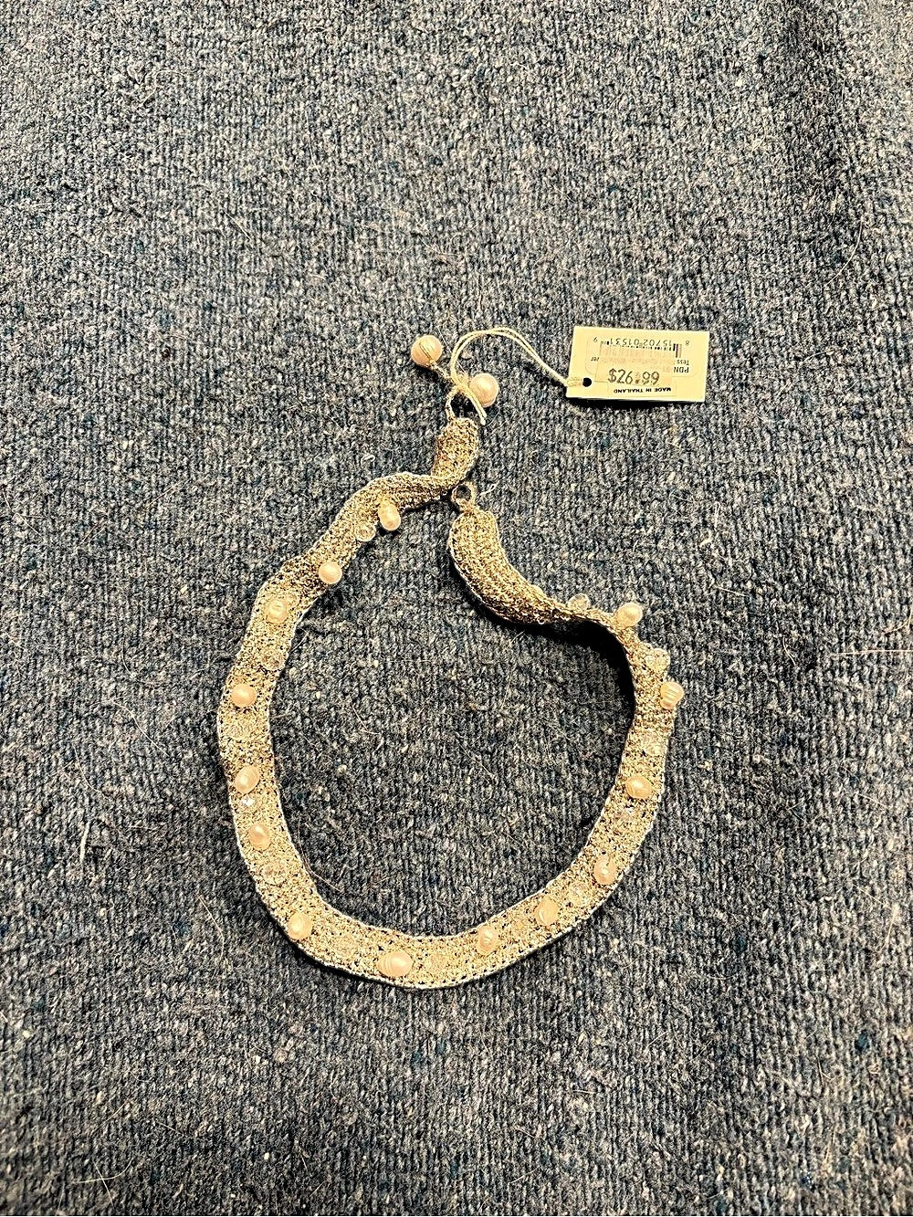 Textured Necklace & Earrings in Gold & White NWT
